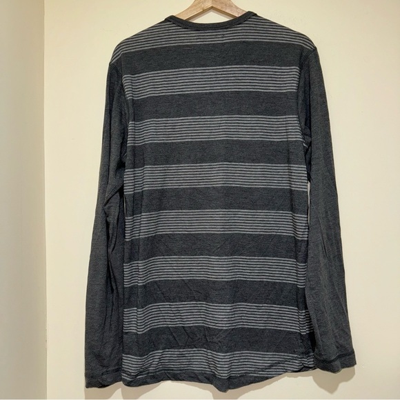 Men’s Hurley Brand Grey Striped Long Sleeve Casual Soft Simple Shirt Size: L - Picture 12 of 16